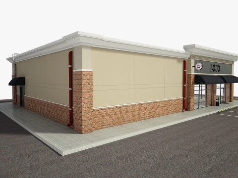 Retail Store Building 3D Model