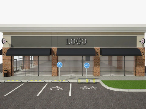 Retail Store Building 3D Model