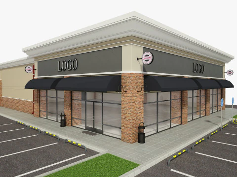 Retail Store Building 3D Model