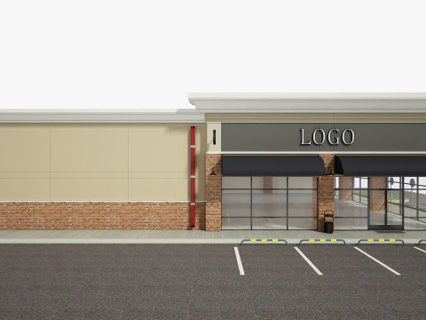 Retail Store Building 3D Model