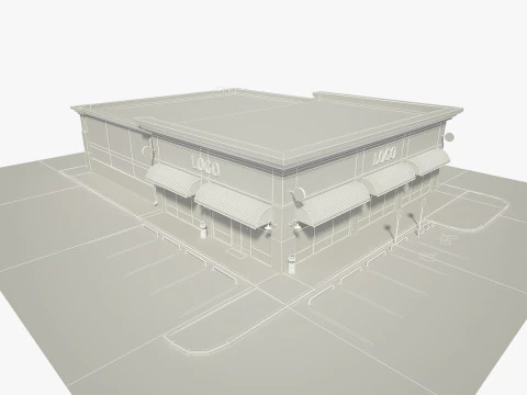 Retail Store Building 3D Model