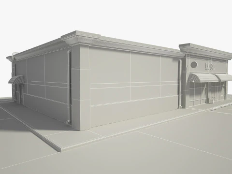 Retail Store Building 3D Model
