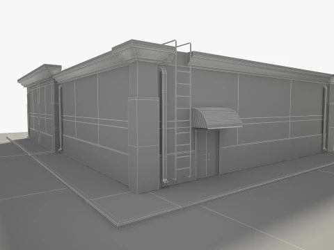 Retail Store Building 3D Model