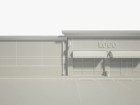 Retail Store Building 3D Model