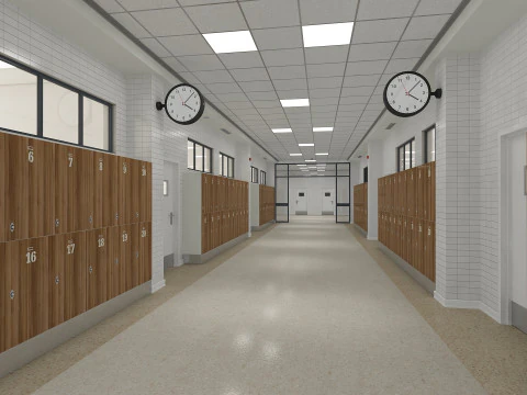 Corredor Escolar Modelo 3D
