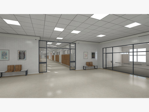 Okul Koridoru 3D Model