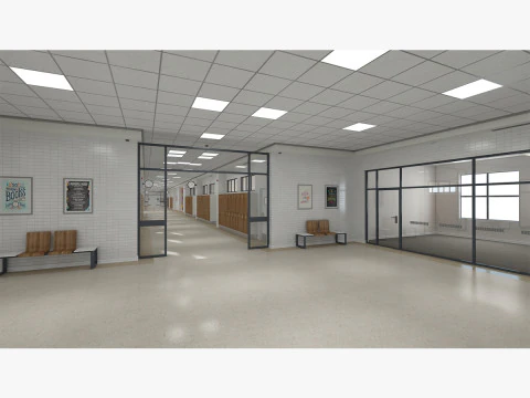 Corredor Escolar Modelo 3D