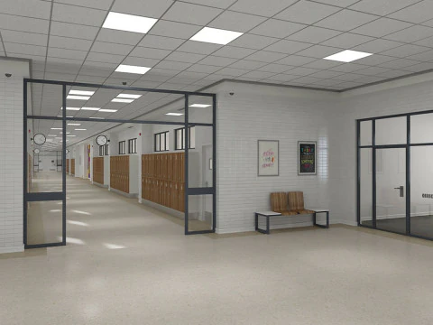 Corredor Escolar Modelo 3D