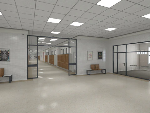 Corredor Escolar Modelo 3D