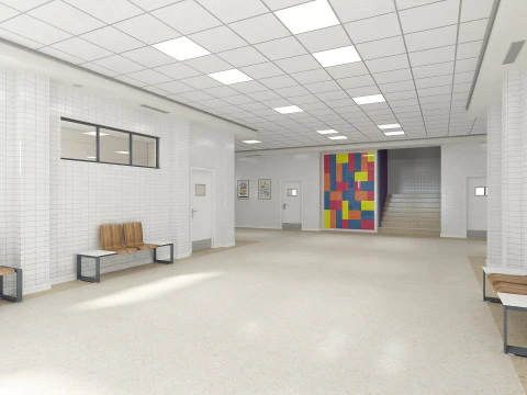 Corredor Escolar Modelo 3D