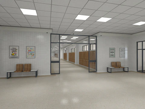 Corredor Escolar Modelo 3D