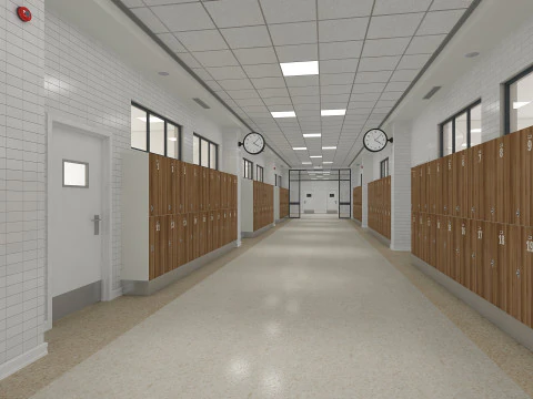 Corredor Escolar Modelo 3D