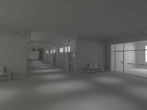 Okul Koridoru 3D Model