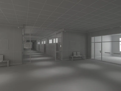 Corredor Escolar Modelo 3D