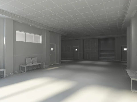 Corredor Escolar Modelo 3D