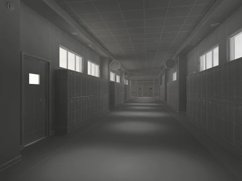 Corredor Escolar Modelo 3D