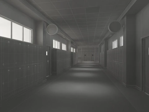 Corredor Escolar Modelo 3D