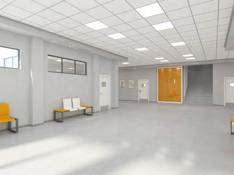 Школьный коридор 3D Модель