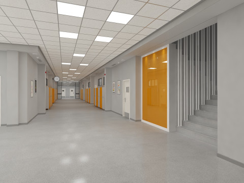 Школьный коридор 3D Модель