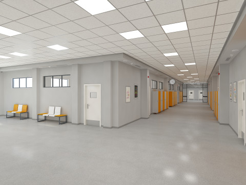 Школьный коридор 3D Модель