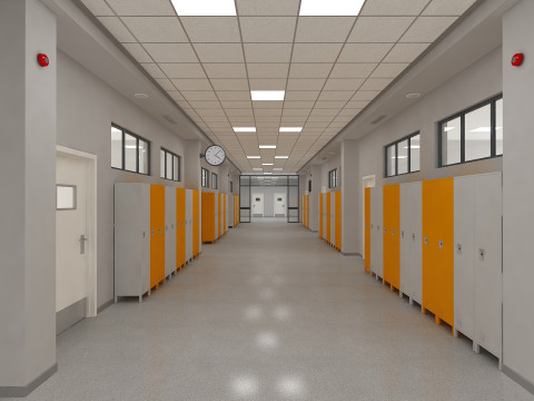 Школьный коридор 3D Модель