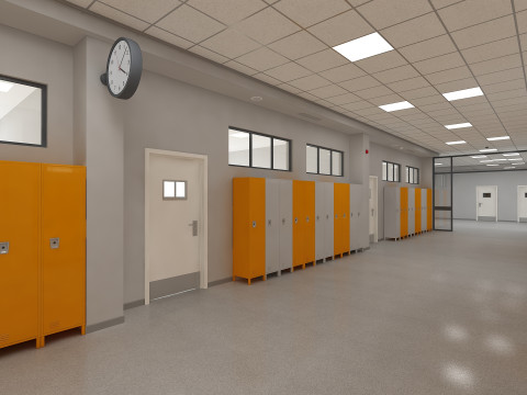 Школьный коридор 3D Модель