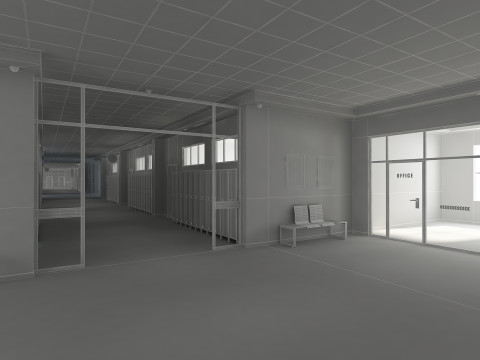 Школьный коридор 3D Модель