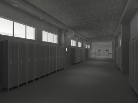 Школьный коридор 3D Модель