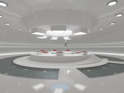 Sci-Fi Light Therapy Room White 3D Model