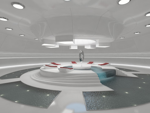 Sci-Fi Light Therapy Room White 3D Model