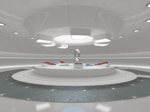 Sci-Fi Light Therapy Room White 3D Model