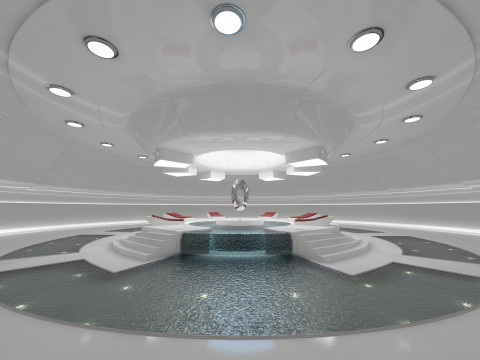 Sci-Fi Light Therapy Room White 3D Model