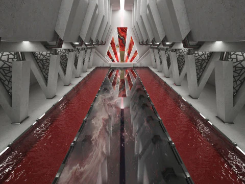 Sci-fi Interior Throne Room 3D Model