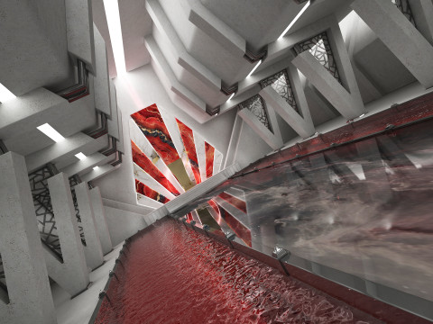 Bilim Kurgu İ&ccedil; Taht Odası 3D Model