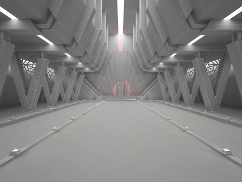 Sci-fi Interior Throne Room 3D Model