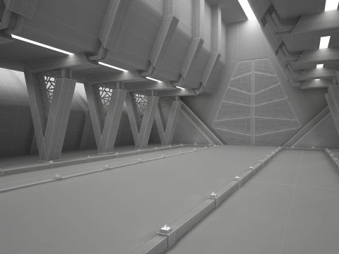 Sci-fi Interior Throne Room 3D Model