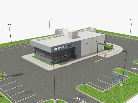 Starbucks Kahve Mağazası 3D Model