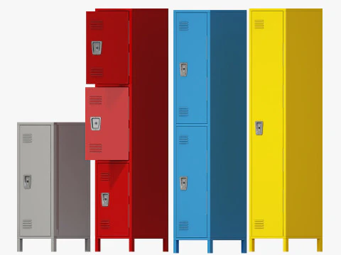 Steel Locker Family 3D Model