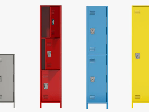 Steel Locker Family 3D Model