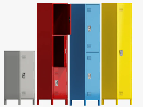 Steel Locker Family 3D Model