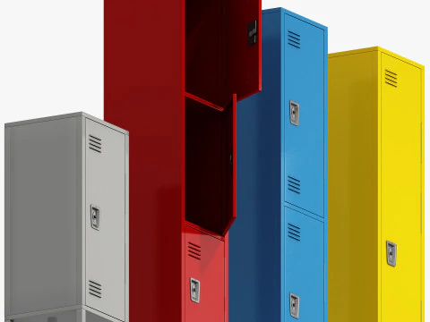 Steel Locker Family 3D Model