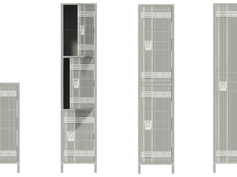 Steel Locker Family 3D Model
