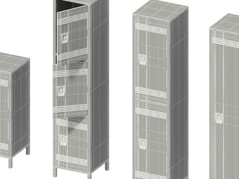 Steel Locker Family 3D Model