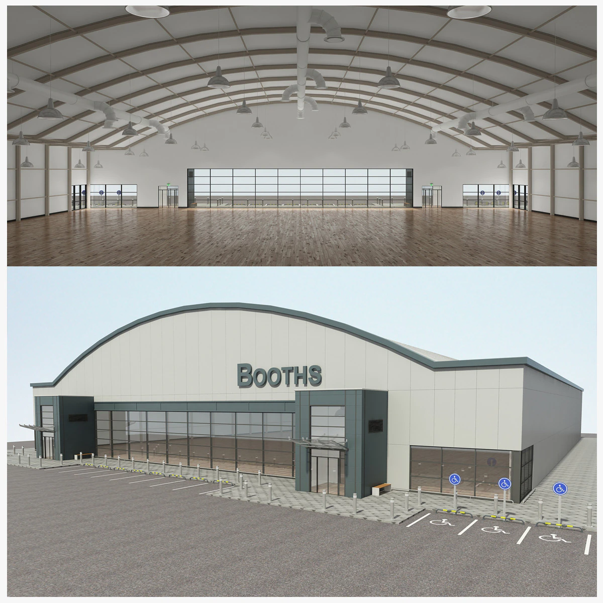Store Building 3D Model .c4d .max .obj .3ds .fbx .stl .blend 