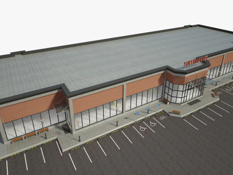 Supermarket Building 3D Model