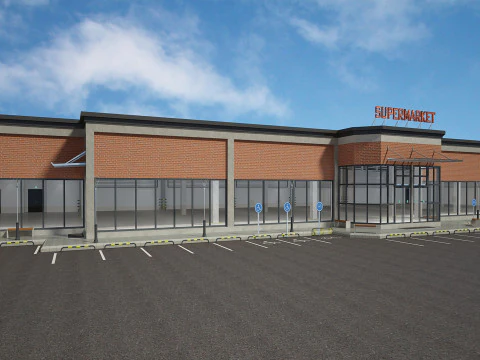 Supermarket Building 3D Model