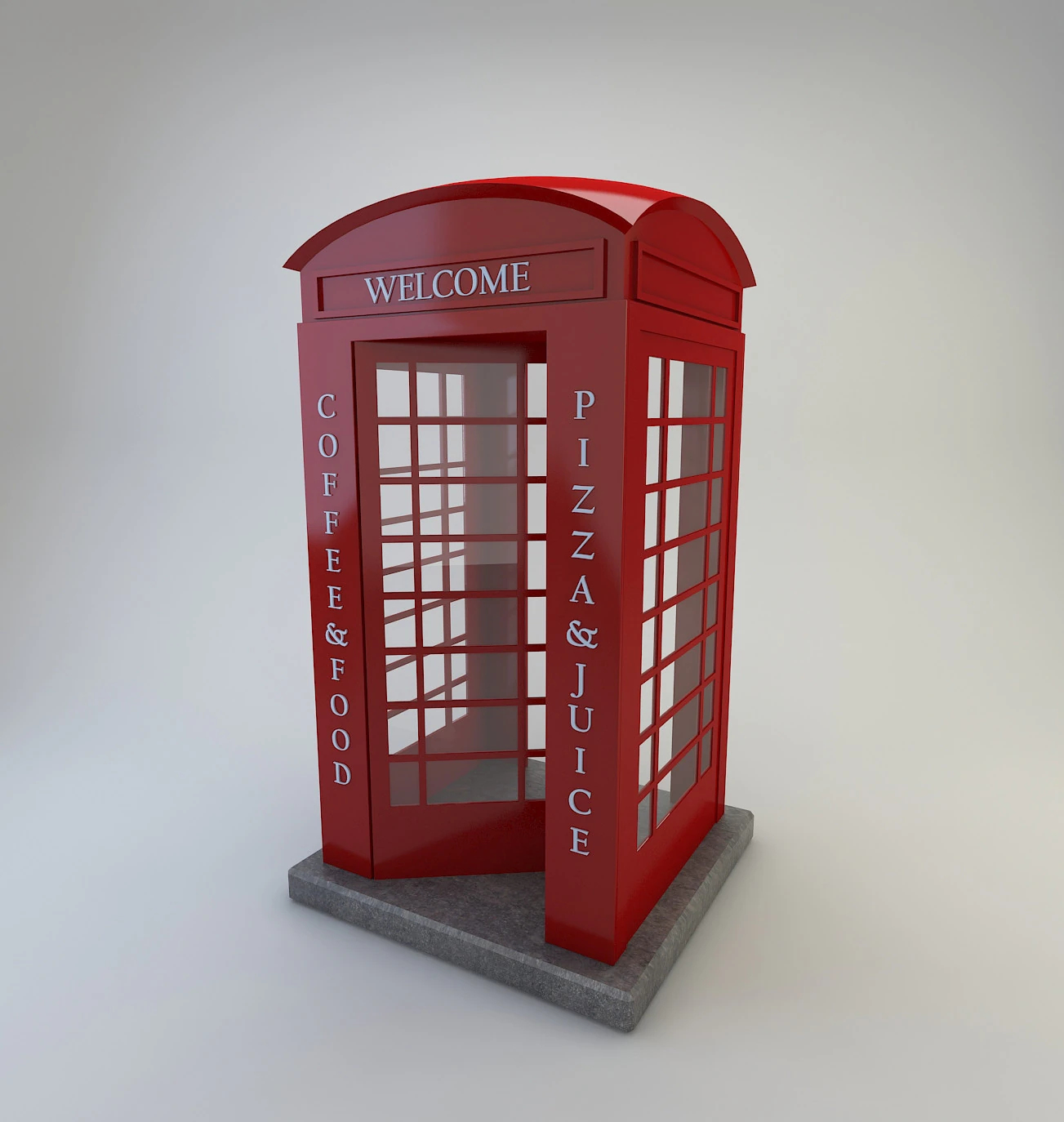 Telephone Cabinet 3D Model .c4d .max .obj .3ds .fbx .stl .blend