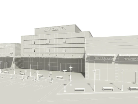 Mall Building 3D Model
