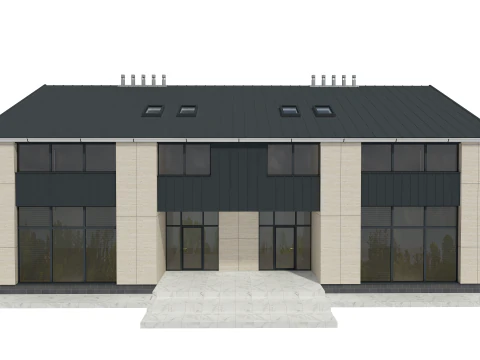Modern House Building 3D Model