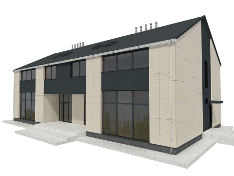 Modern House Building 3D Model